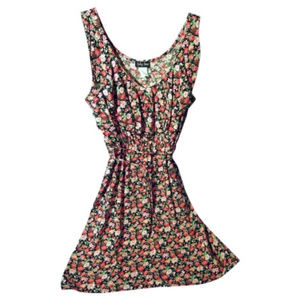 Multi Floral Print Short Casual Dress